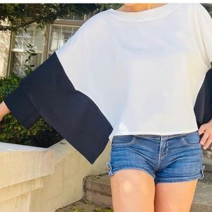 Black and white handmade top
